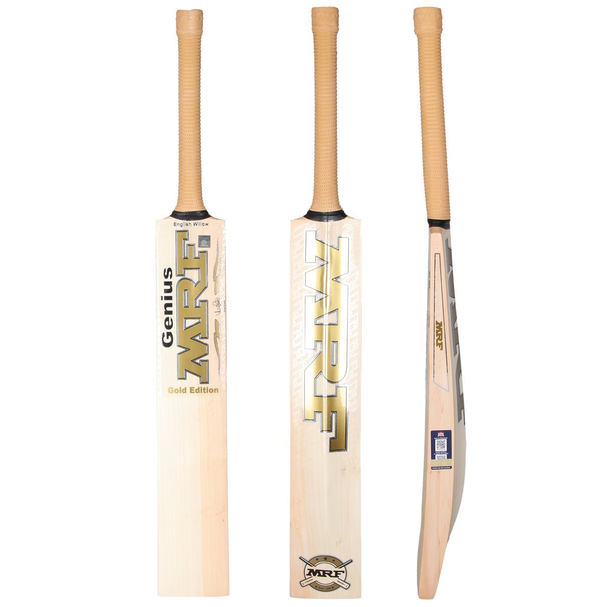 MRF Genius Gold EW Cricket Bat – SH + Free Genius Kingdom Batting Gloves MRH