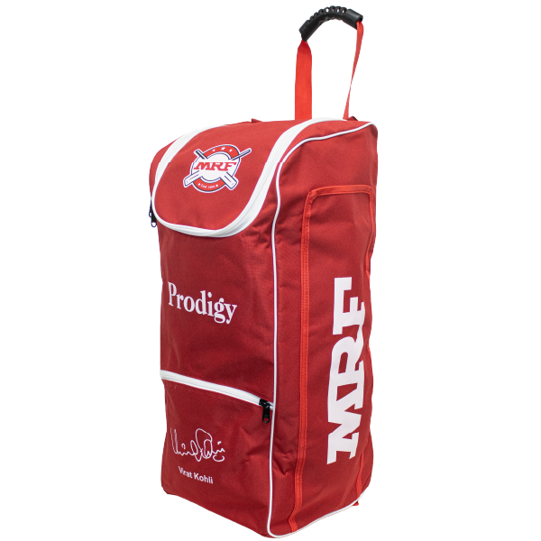 MRF Prodigy Duffle wheelie junior kit bag – Red