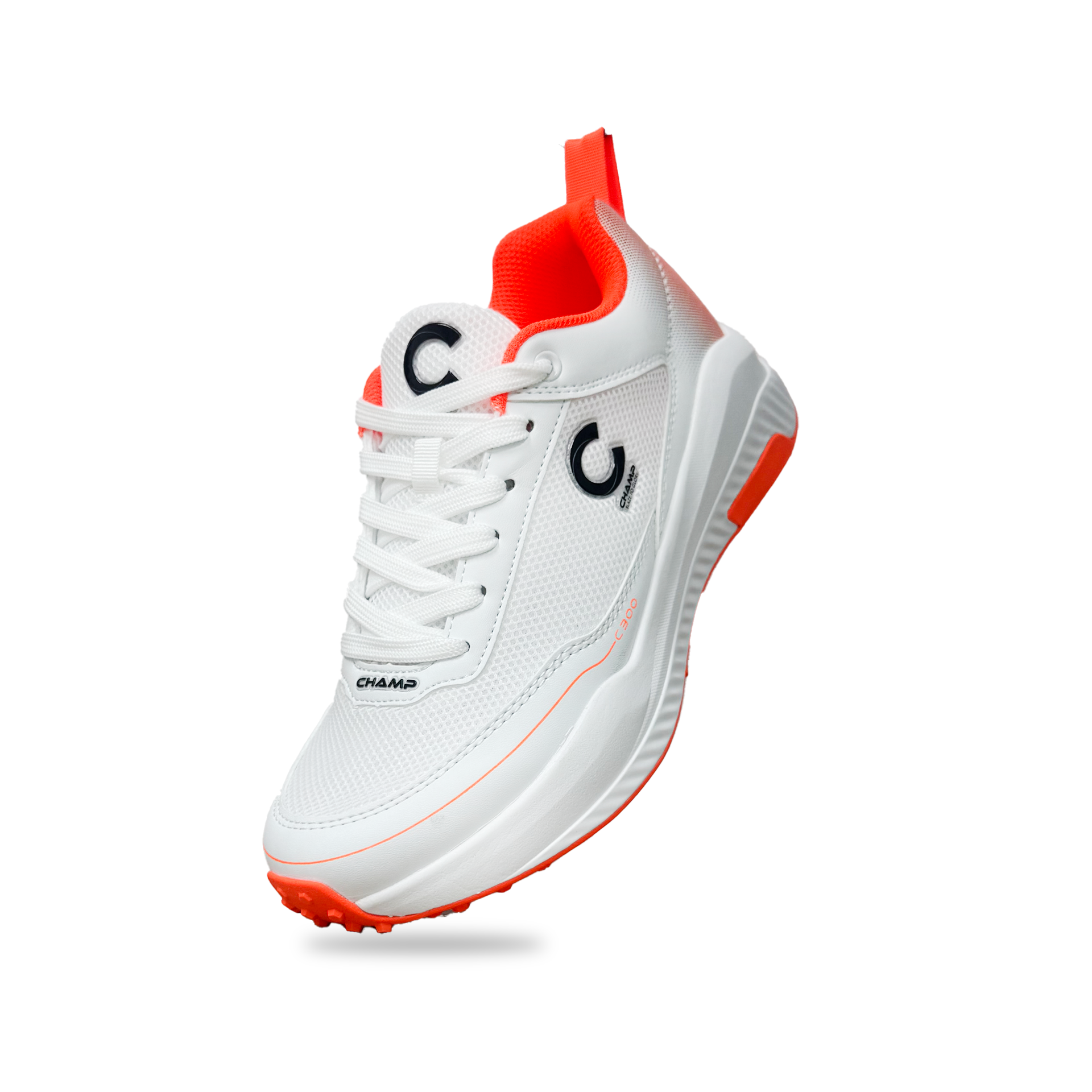 Champ C300 Rubber – Cricket Shoes – White and Orange