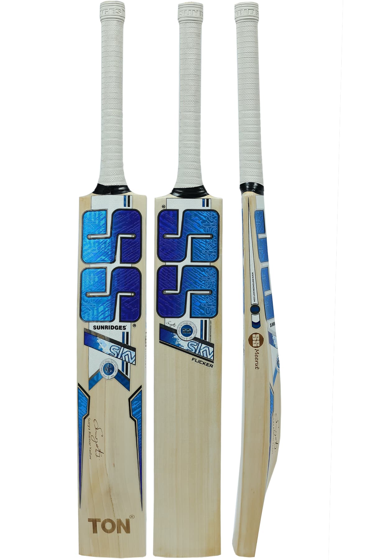 SS SKY Flicker 2025 English Willow Cricket Bat -Harrow + Free TON Gutsy Batting Gloves – Youth