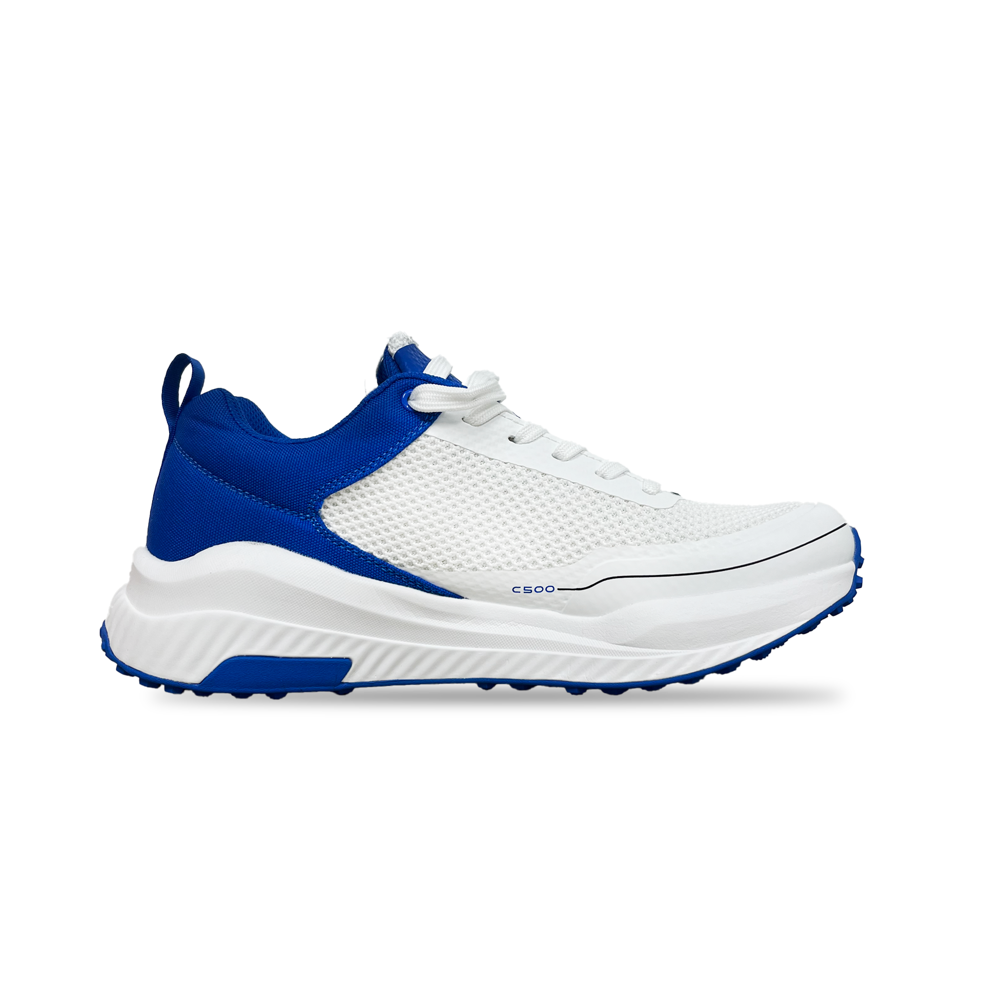 Champ C500 Rubber – Cricket/Hockey Shoes – White and Blue