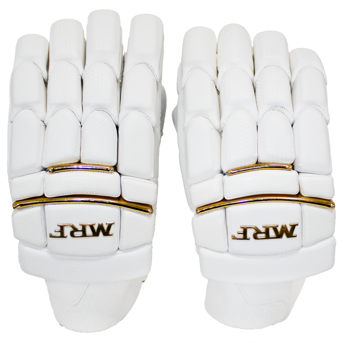 MRF Genius Emperor Batting Gloves – White Gold – Adult RH
