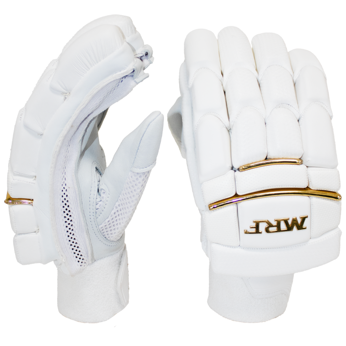 MRF Genius Emperor Batting Gloves – White Gold – Adult RH
