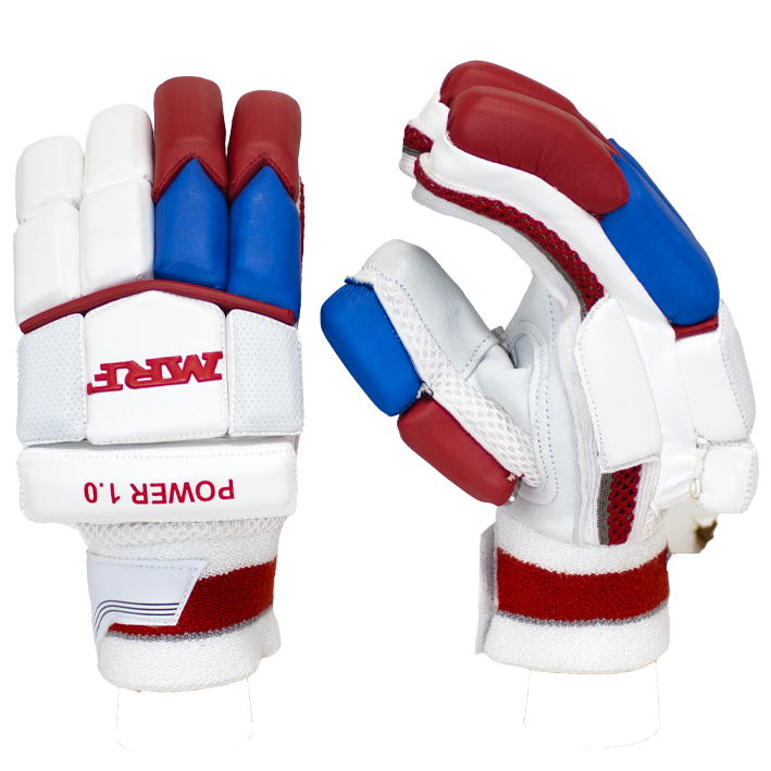 MRF Power 1.0 Batting Gloves – Junior – RED-BLUE