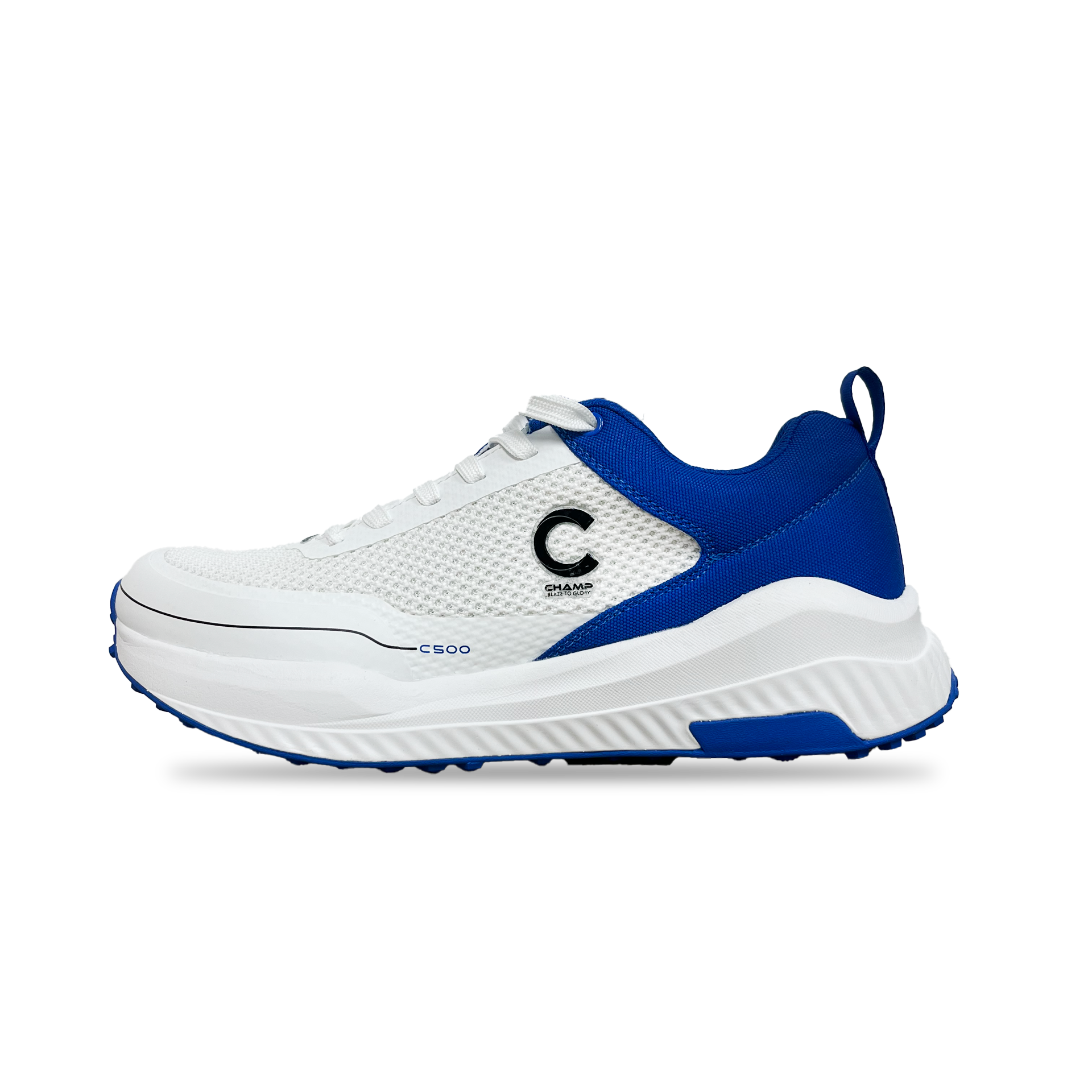 Champ C500 Rubber – Cricket/Hockey Shoes – White and Blue