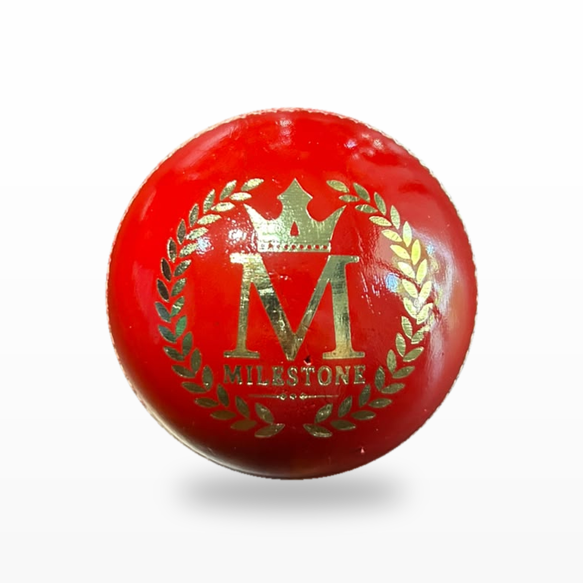 Milestone 4 Piece Elite Red 156G Cricket Ball front view