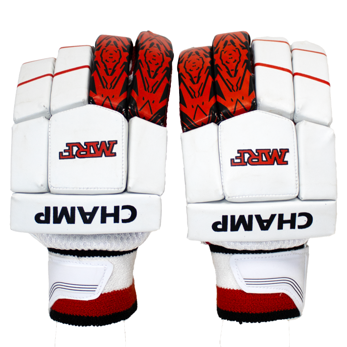 MRF CHAMP Junior Batting Gloves – Red and White – alternate view
