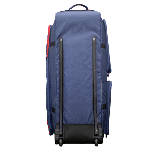 MRF Genius Gold wheelie kit bag – Navy/Red