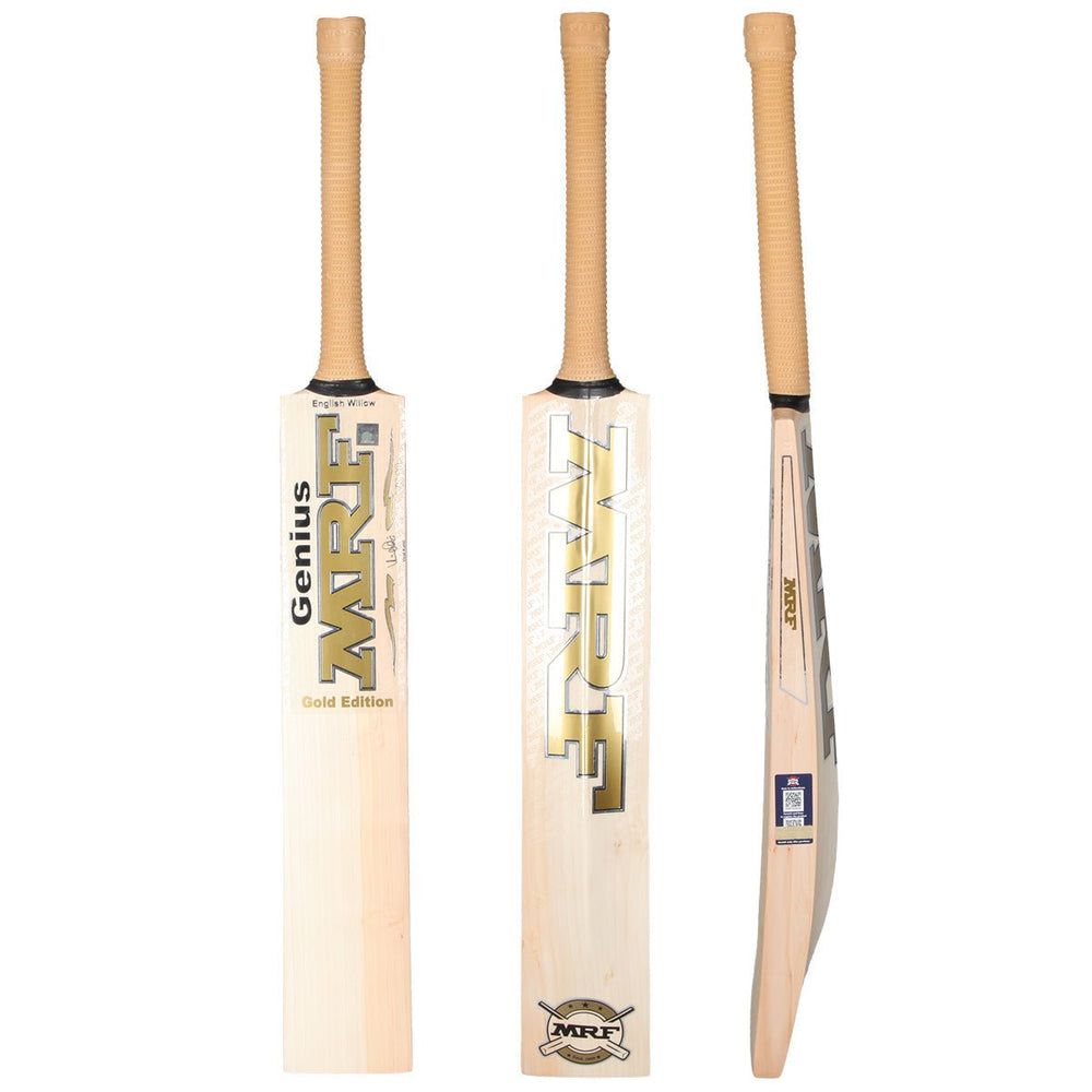 MRF Genius Gold EW Cricket Bat – SH + Free Genius Kingdom Batting Glov
