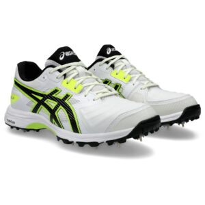 Asics Gel – Gully 7 White Yellow Cricket Spikes