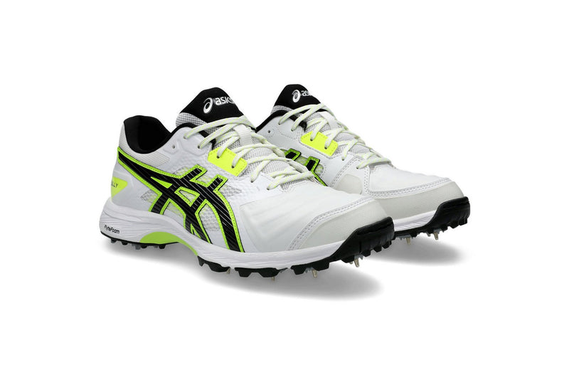 Asics Gel – Gully 7 White Yellow Cricket Spikes