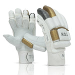 Ton Super Test Cricket Batting Gloves – Adult Rh – White/Gold