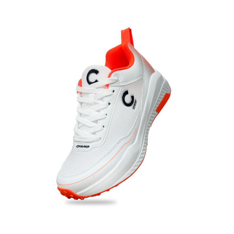 Champ C300 Rubber – Cricket Shoes – White and Orange