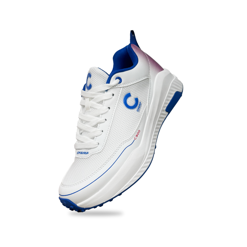Champ C300 Rubber – Cricket Shoes – White and Blue