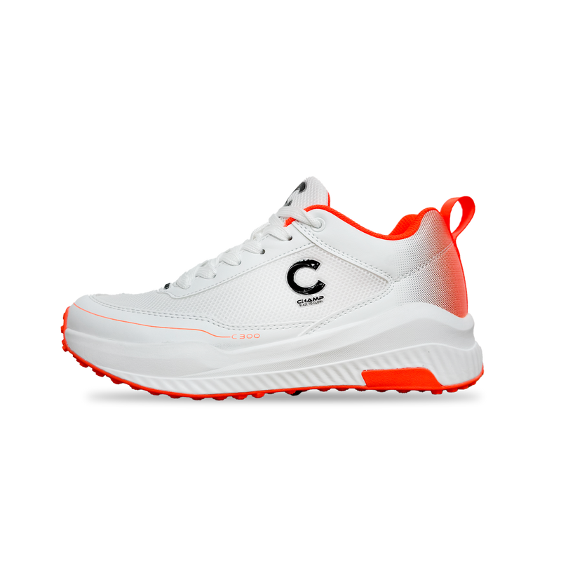 Champ C300 Rubber – Cricket Shoes – White and Orange
