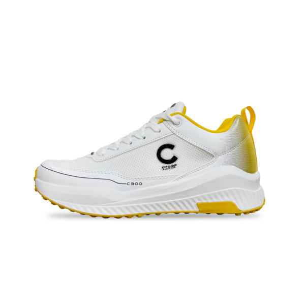 Champ C300 Rubber – Cricket/Hockey Shoes – White and Yellow