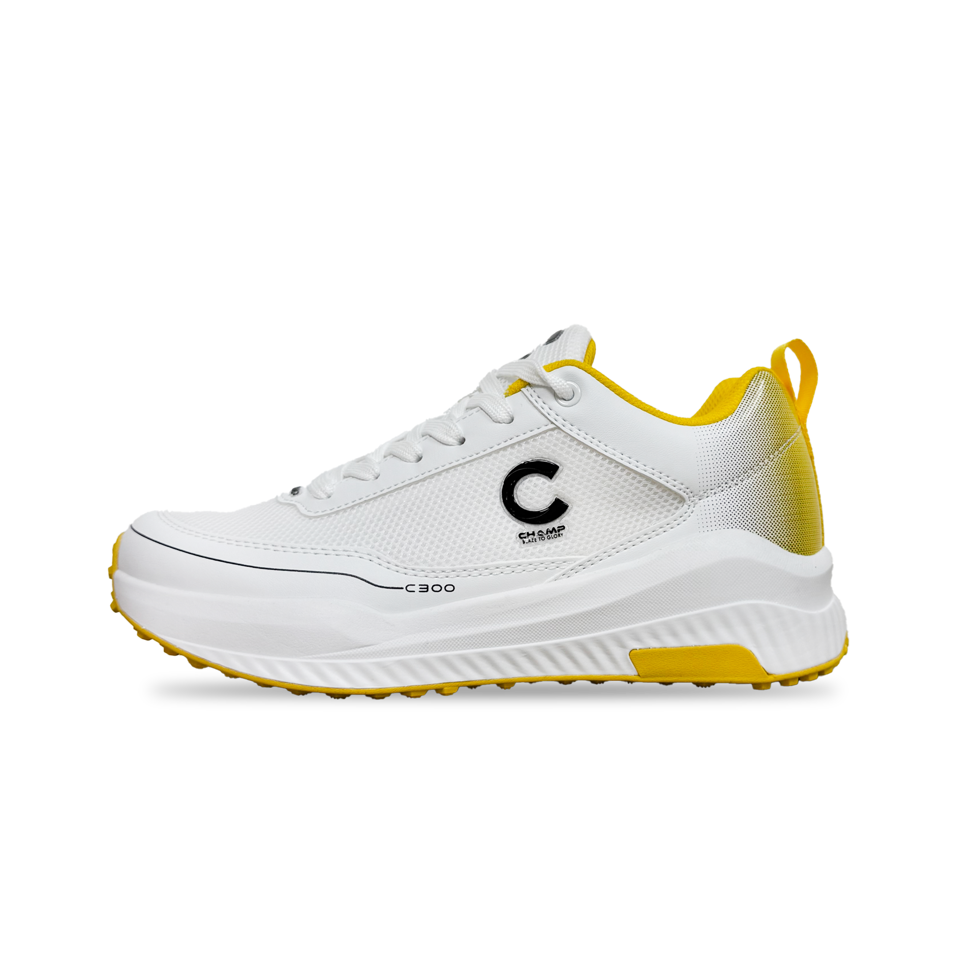 Champ C300 Rubber – Cricket/Hockey Shoes – White and Yellow