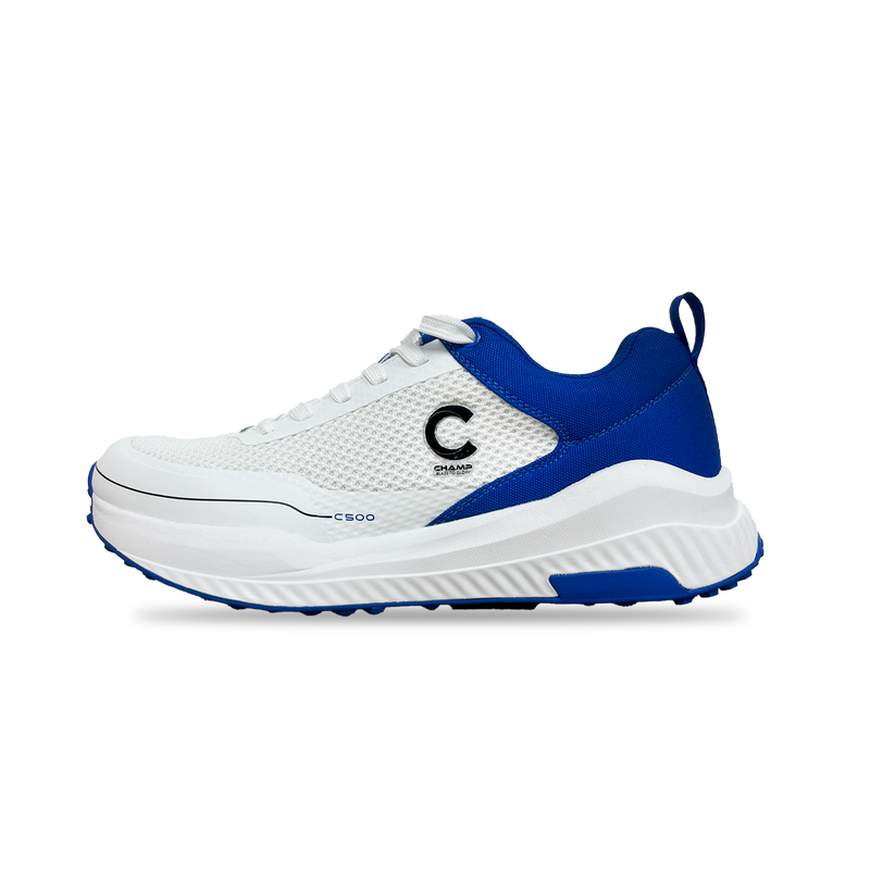 Champ C500 Rubber – Cricket/Hockey Shoes – White and Blue