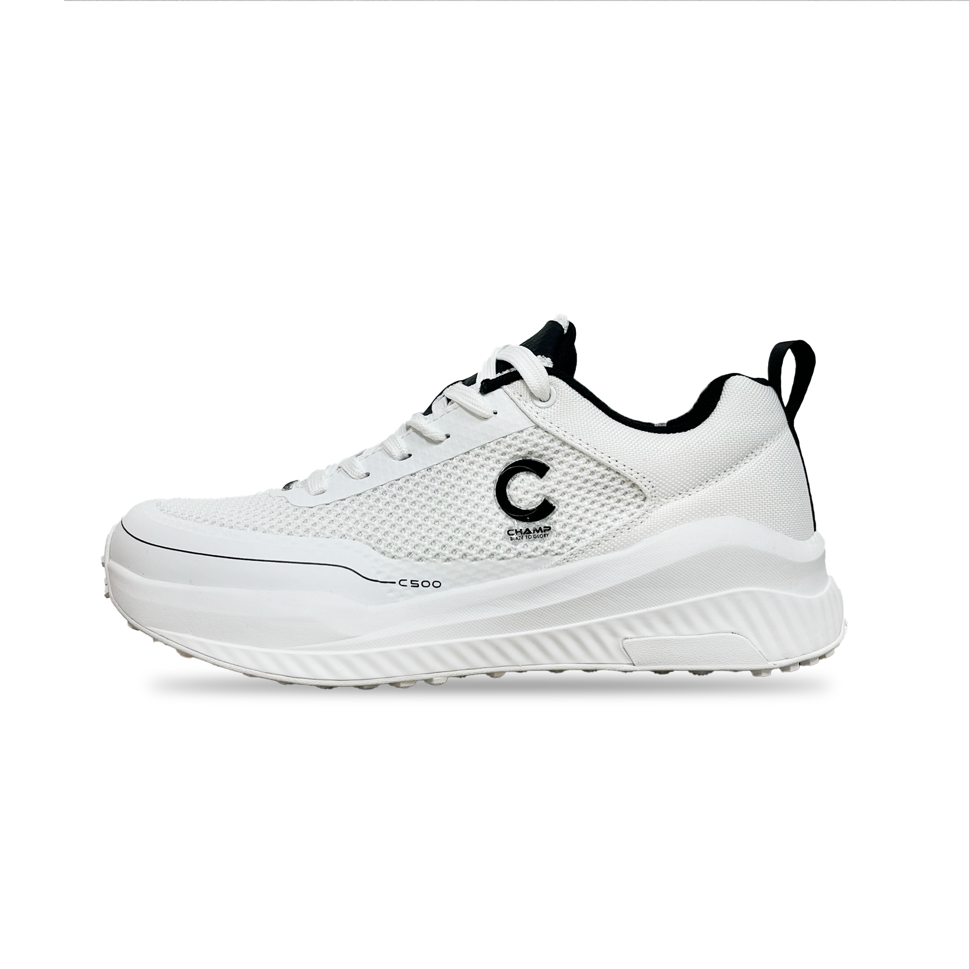 Champ C500 Rubber – Cricket/Hockey Shoes – White and Black