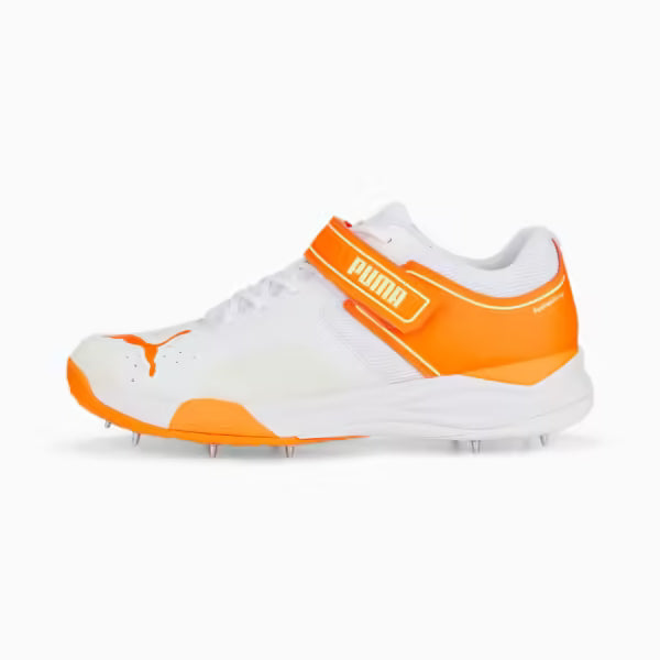 Puma Bowling 22.1 White Ultra Orange Yellow – Cricket Spikes