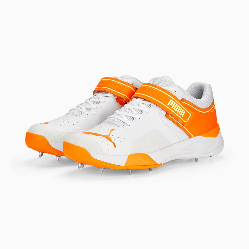 Puma Bowling 22.1 White Ultra Orange Yellow – Cricket Spikes