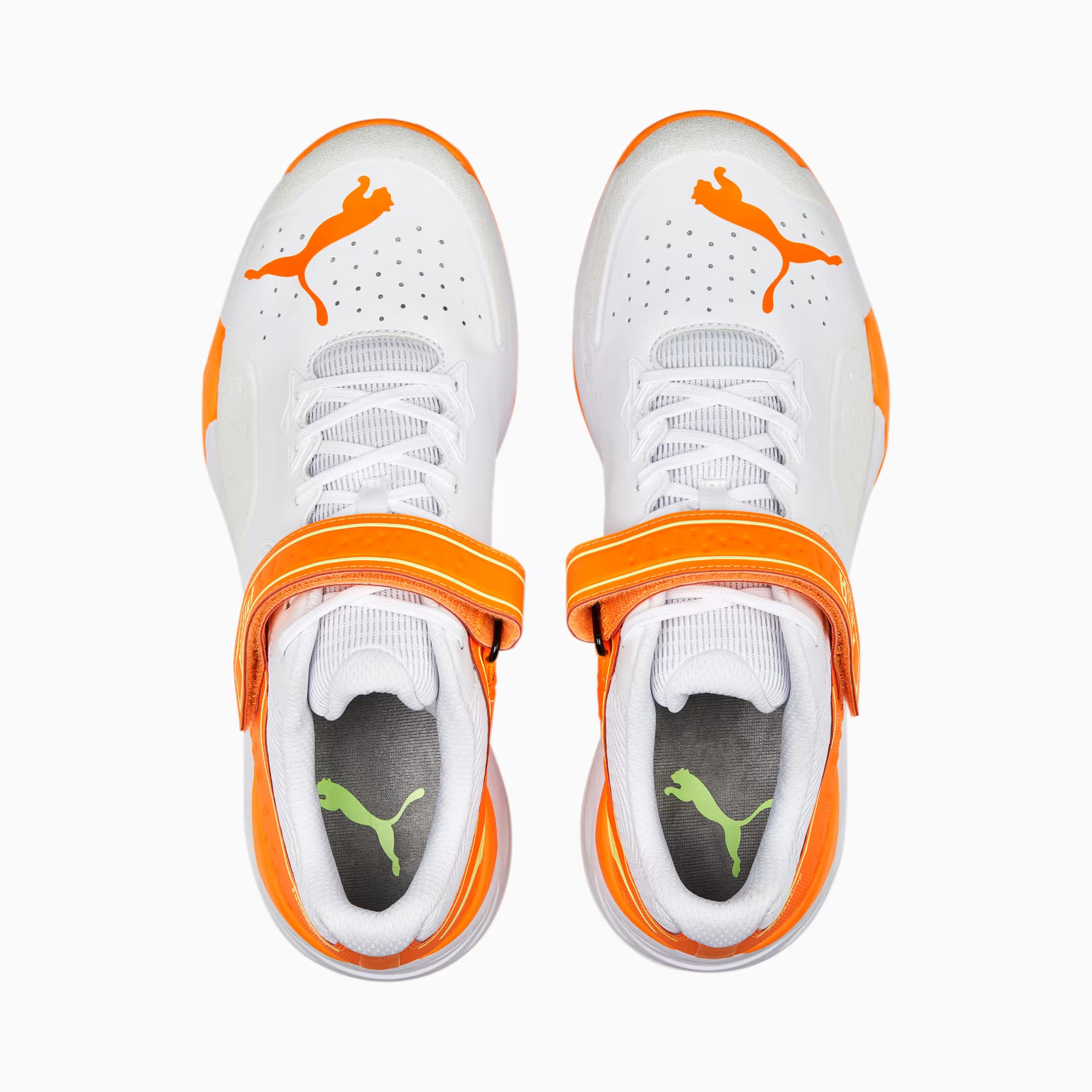 Puma Bowling 22.1 White Ultra Orange Yellow – Cricket Spikes