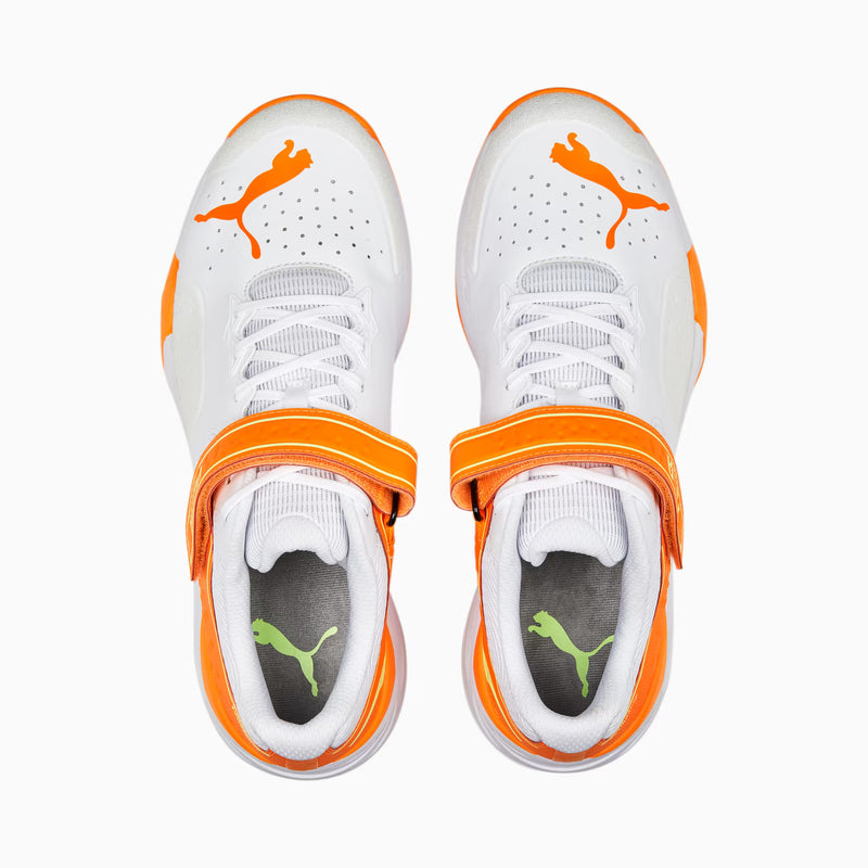 Puma Bowling 22.1 White Ultra Orange Yellow – Cricket Spikes