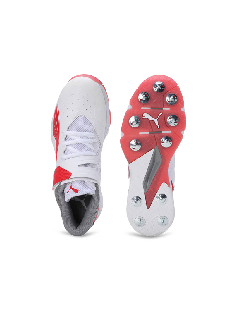 Puma Bowling 24.1- White Stormy Red Cricket Spikes