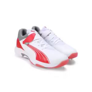 Puma Bowling 24.1- White Stormy Red Cricket Spikes