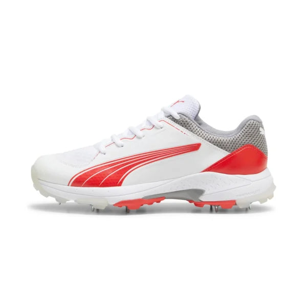 Puma Spike 24.1 White Stormy Red – Cricket Spikes