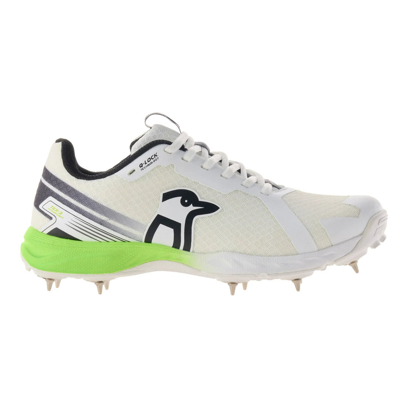 Kookaburra Pro 2.0 2026 Cricket Spikes – White/Lime