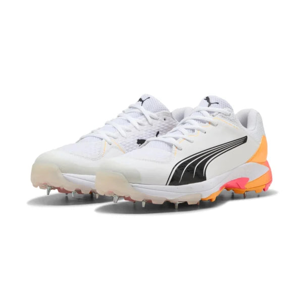 Puma Spike 24.1 White Black Sun Stream – Cricket Spikes