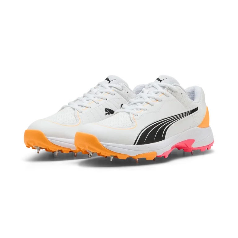 Puma Spike 24.2 White Black Sun Stream – Cricket Spikes