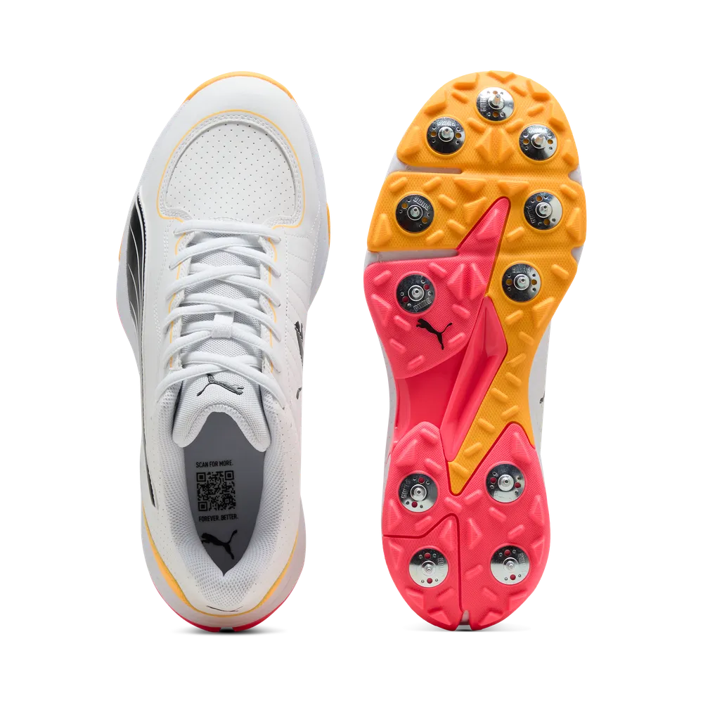 Puma Spike 24.2 White Black Sun Stream – Cricket Spikes