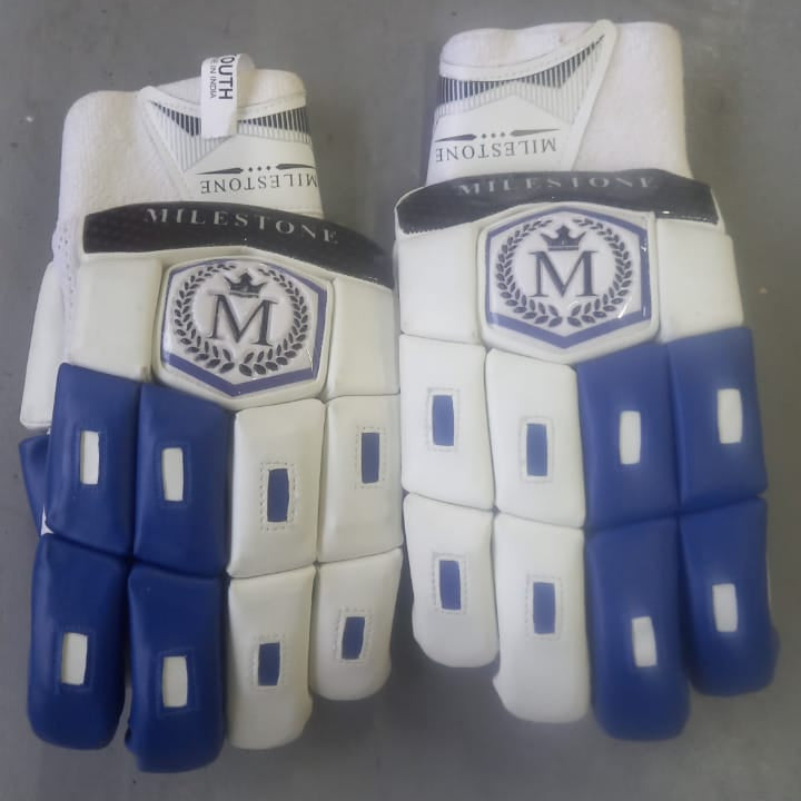 Blue & White Youth Bating Gloves LH