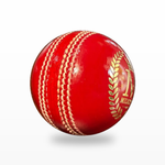 Milestone 4 Piece Elite Red 156G Cricket Ball branded seam view