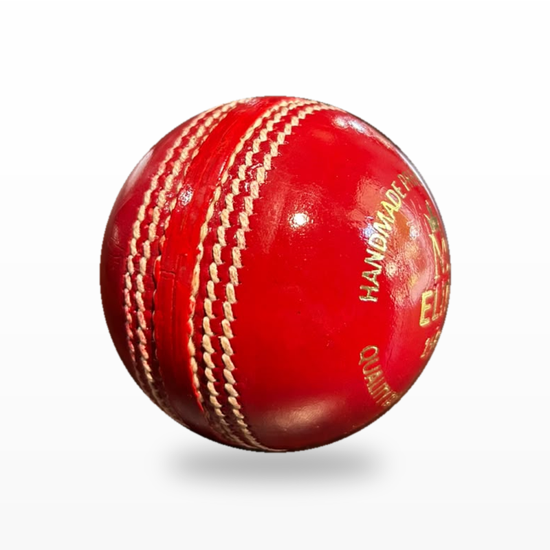 Milestone 4 Piece Elite Red 156G Cricket Ball seam-side view