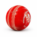 Milestone Icon Red 156G cricket ball premium leather and seam view