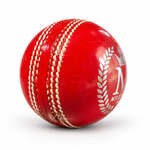 Milestone 4 Piece Icon Red 156G Cricket Ball seam and branding view