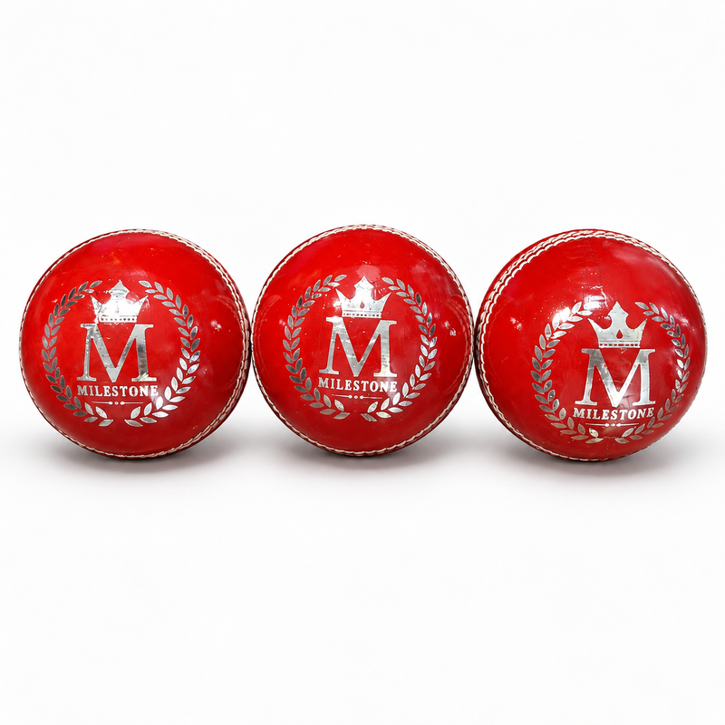 Three Milestone Icon Red 156G cricket balls product view