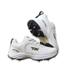 Ton Pro 9000 Cricket Spike Shoes – White and Black